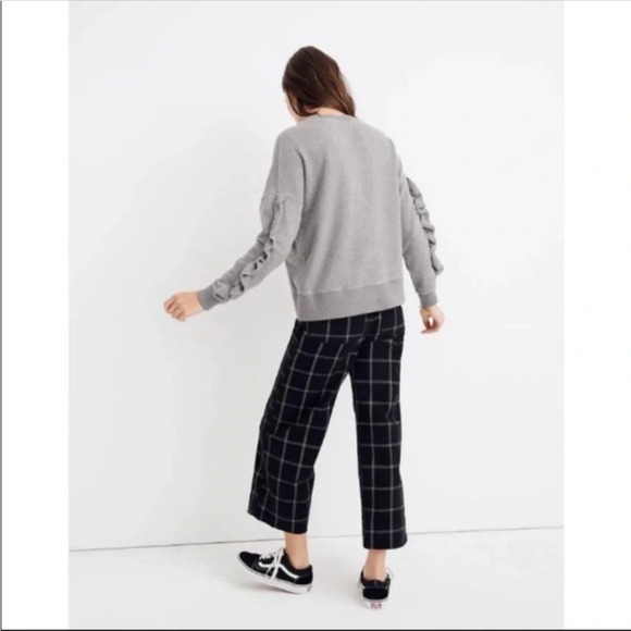 Miles by Madewell Gray Ruffle Sweater Women’s Small Cottagecore Granny Prairie - Picture 2 of 10